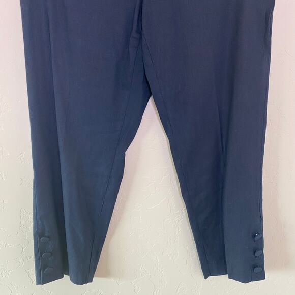 J. Jill Linen Stretch Navy Blue Straight Leg Pants Medium - Picture 3 of 11